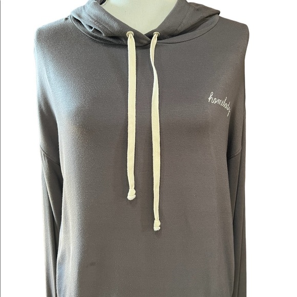 MAGNOLIA WOMENS GRAY LIGHTWEIGHT HOMEBODY PULLOVER HOODIE OVERSIZED SMALL - Picture 2 of 11
